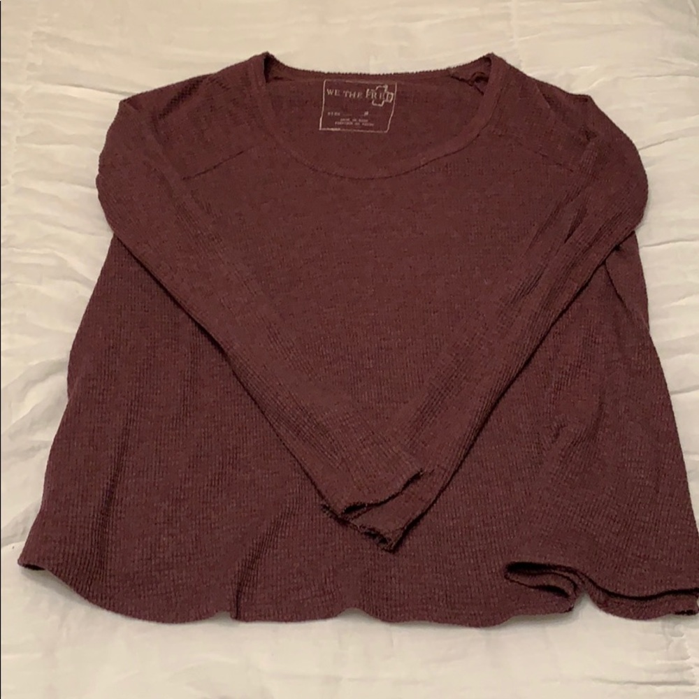 Free people maroon waffle top